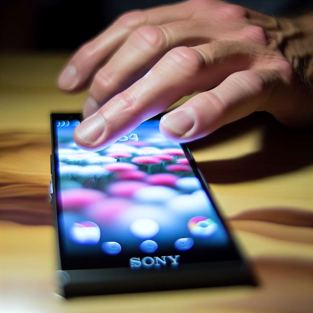 Sony Xperia Z Smartphone liegt auf dem Tisch und wird von einer Hand bedient
