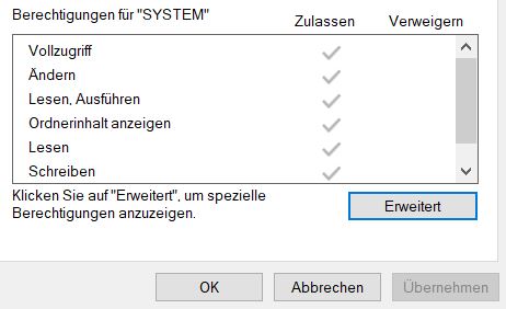 Vollzugriff Windows 10