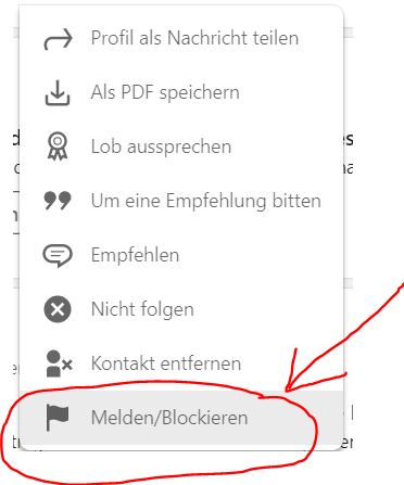 Personen blockieren in LinkedIn
