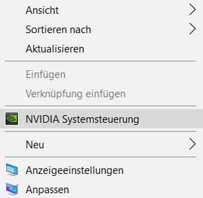 Nvidia Systemsteuerung