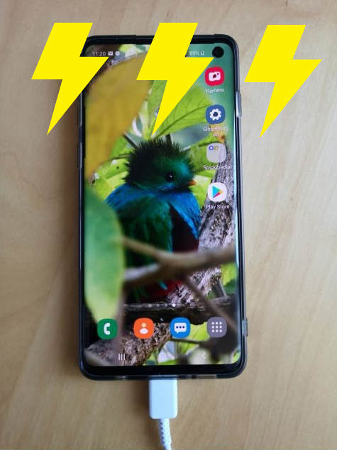 Samsung Galaxy Bedeutung Drei Blitzsymbole
