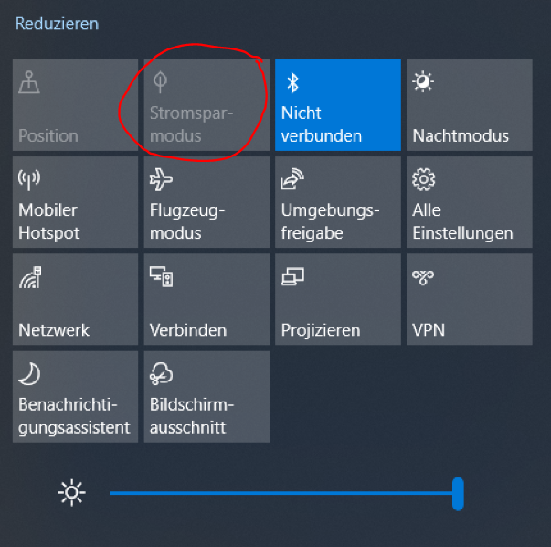 Stromsparmodus Windows