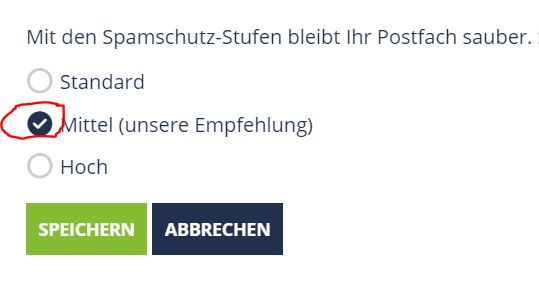 Spam Filter Einstellungen anpassen