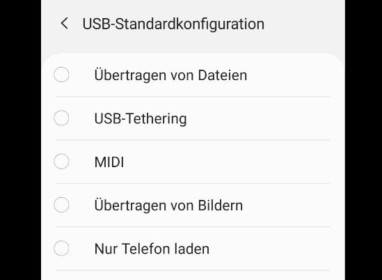 USB Standardkonfiguration