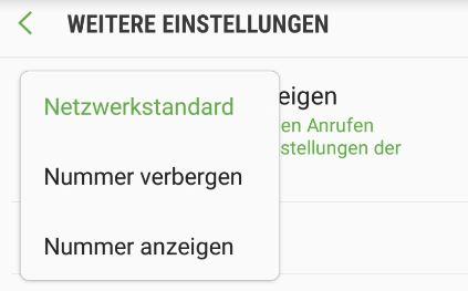 Eigene Rufnummer verbergen - Samsung Galaxy S8