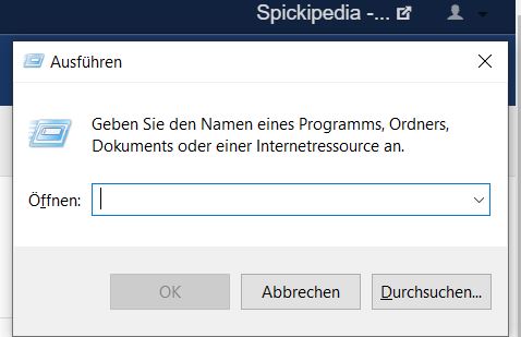 Ausführen Maske in Windows 10