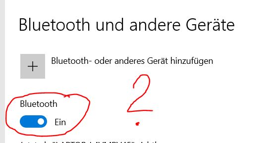 Bluetooth Ein/ Aus Schalter verschwunden