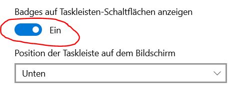 Badges auf Taskleiste aktivieren - Windows 11