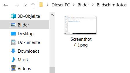 Speicherort für Windows Screenshots