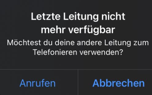 Letzte Leitung nicht mehr verfügbar - iPhone Fehler