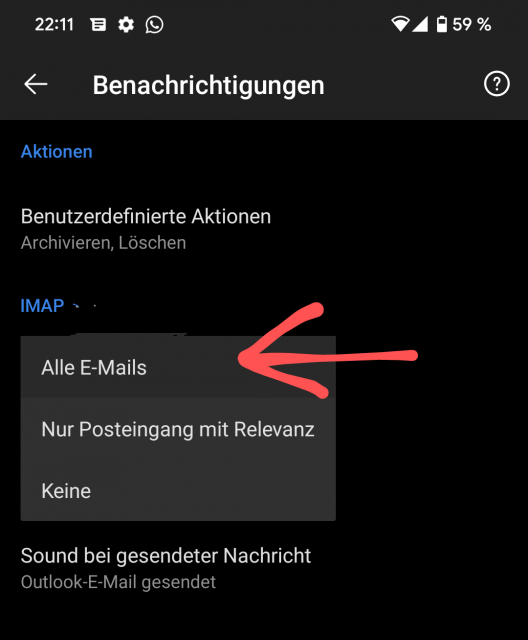 Outlook - Alle Benachrichtigungen für E-Mails aktivieren
