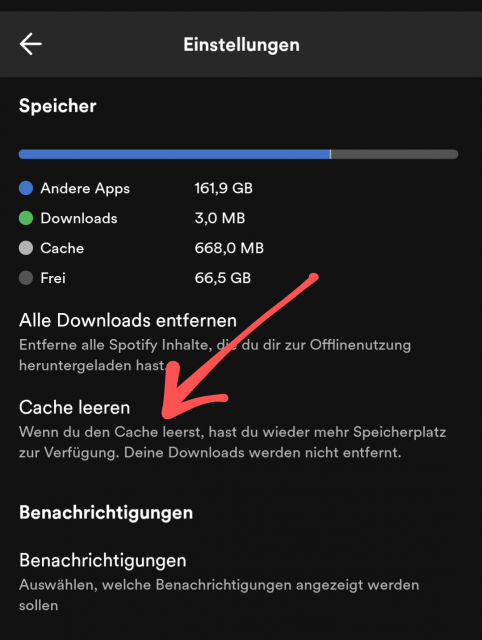 Spotify Cache leeren