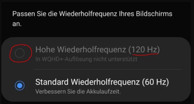 Hohe Wiederholrate 120 Hz Samsung Galaxy S20