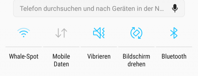 Samsung Galaxy Note 8 Bildschirm drehen - Statusleiste