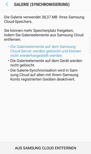 Samsung Cloud - Fotos löschen