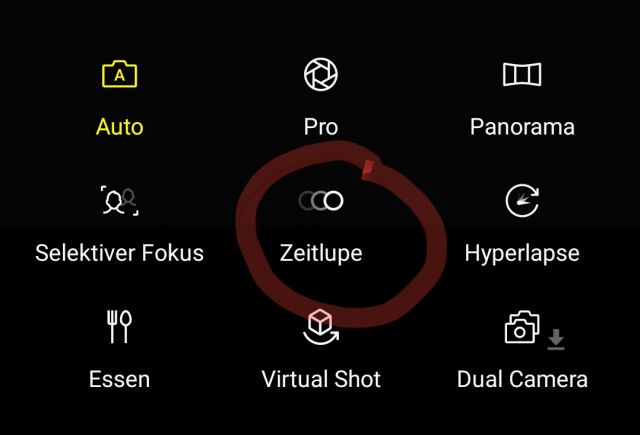 Kameramodus Zeitlupe auf dem Samsung Galaxy S8 auswählen