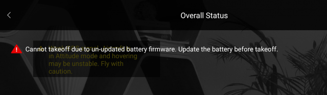 DJI Spark Flugakku auf neueste Firmware updaten