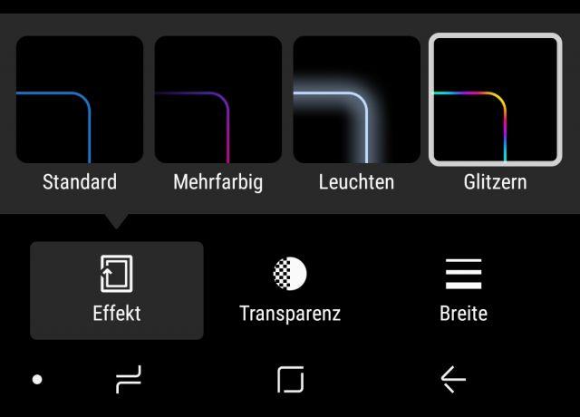 Samsung Galaxy S8 Glitzereffekt aktivieren