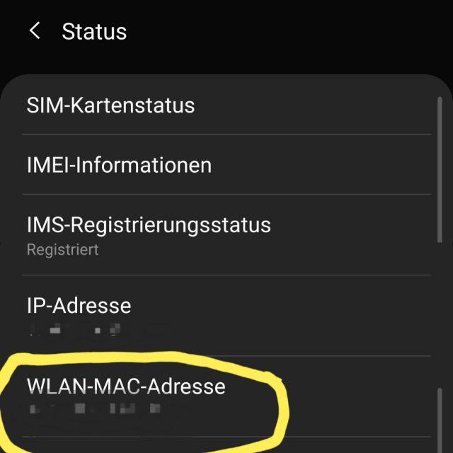 W-Lan MAC Adresse