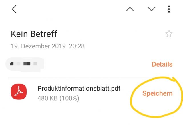 E-Mail Anhang speichern