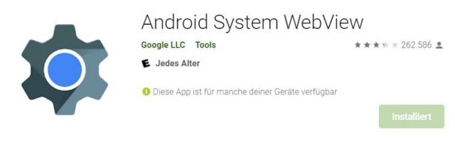 Android Webview im Google Play Store