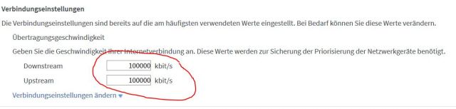 Upstream optimieren FritzBox