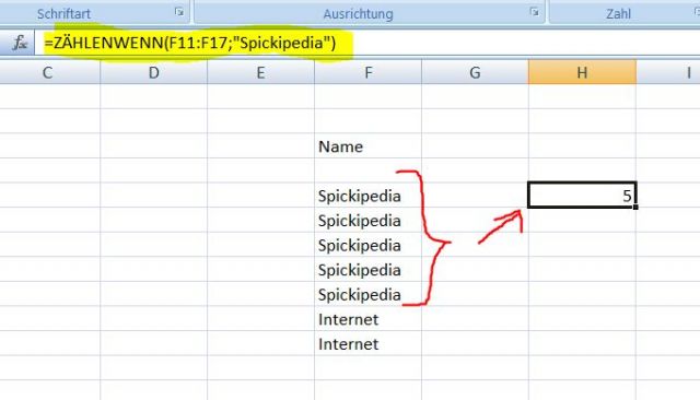 Excel ZÄHLENWENN verwenden