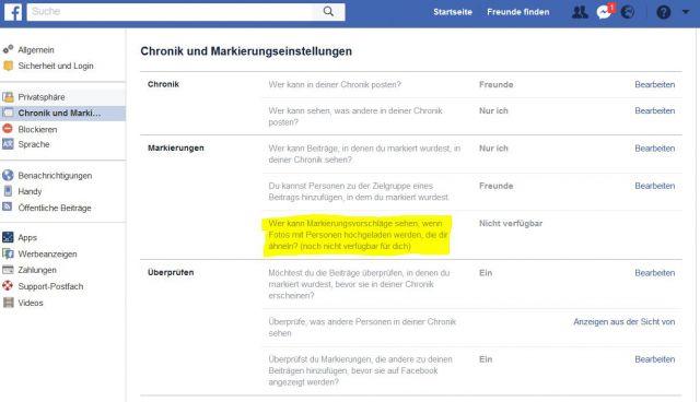 Facebook Automatische Gesichtserkennung in Fotos Facebook Automatische Gesichtserkennung in Fotos