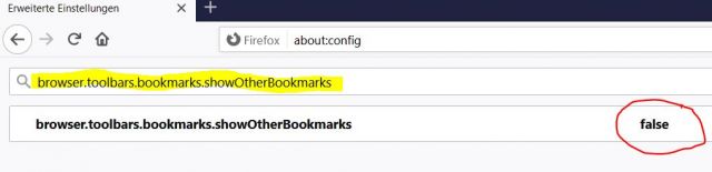 Weitere Lesezeichen in Firefox deaktivieren