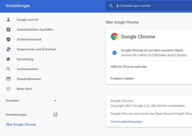 Neueste Version installieren Google Chrome
