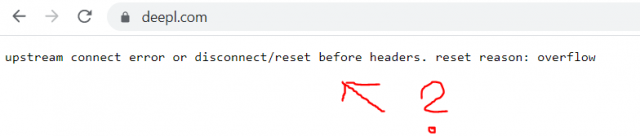 Google Chrome Fehler "upstream connect error or disconnect/reset before headers. reset reason: overflow"
