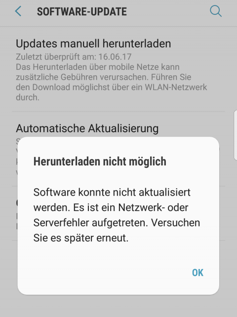 Firmware Update kann nicht heruntergeladen werden