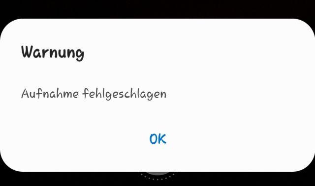 Fehlermeldung Kamera 
