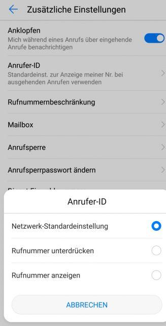 OnePlus 7 Rufnummer unterdücken