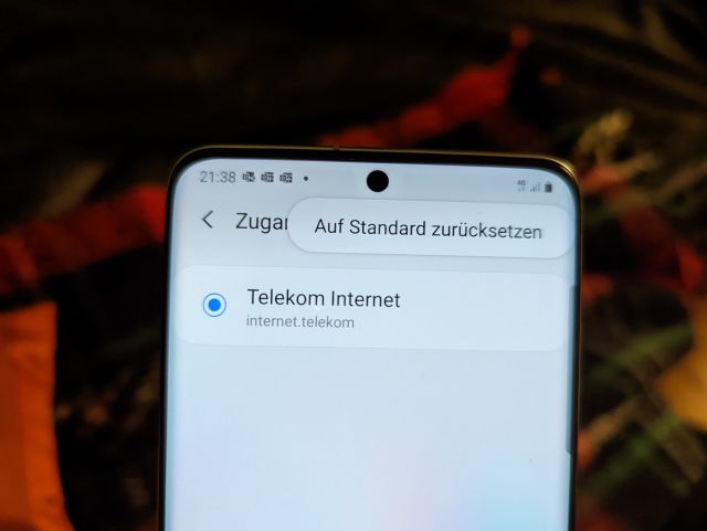 Zugangspunkt auf Standard zurücksetzen - Samsung Galaxy