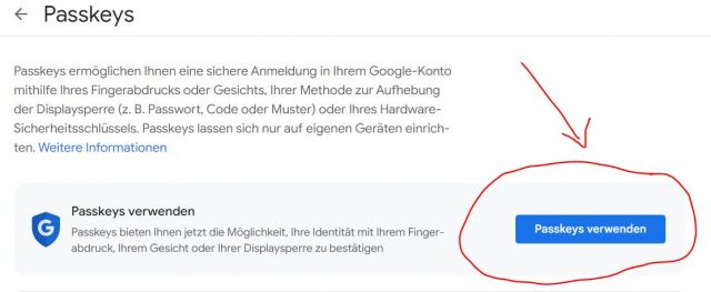 Google Passkeys