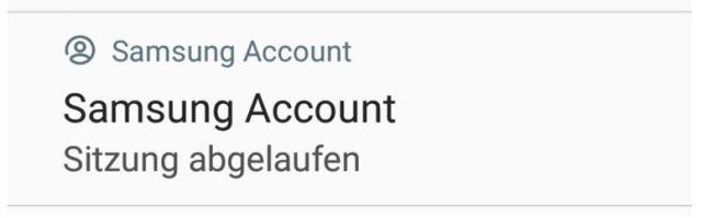 Samsung Account - Sitzung abgelaufen