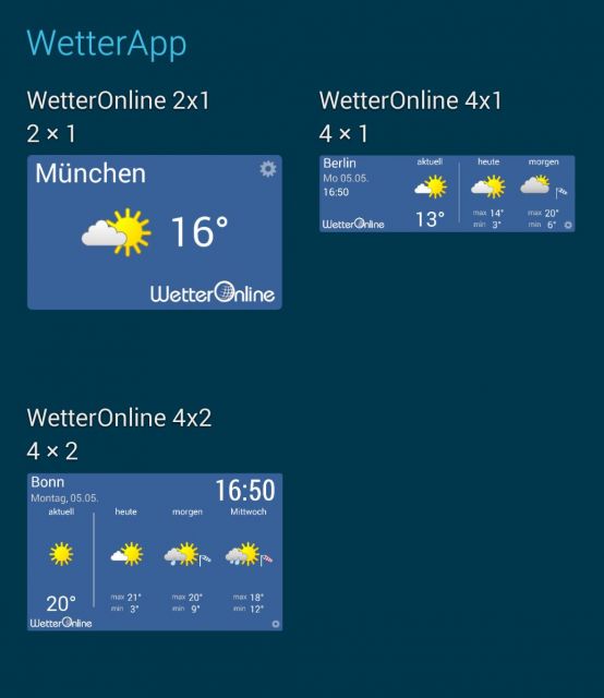 Widget hinzufügen