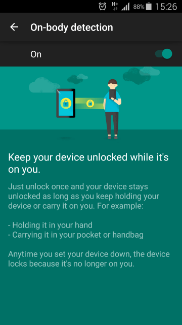On Body detection Android Lollipop