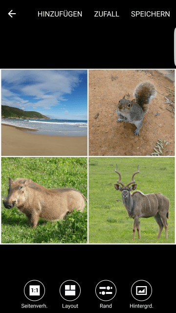 Samsung galaxy S6 Collage erstellen