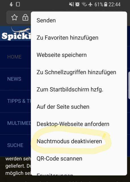 Nachtmodus im Browser aktivieren