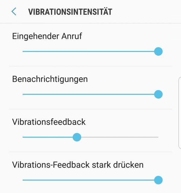 Vibrationsfeedback auf dem Galaxy S8 einstellen