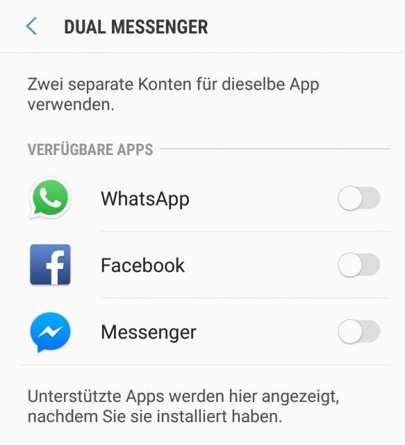 Samsung Galaxy S9 Dual Messenger aktivieren
