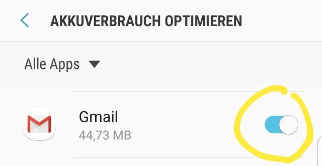 Akkuverbrauch optimieren deaktivieren