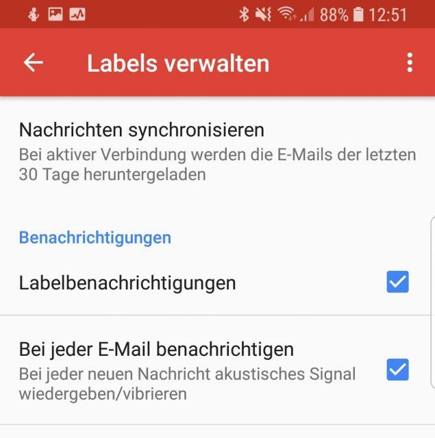 E-Mail Benachrichtigen - Option GMail