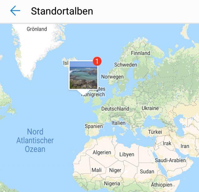 Samsung Galaxy S10 Geotagging auf der Karte