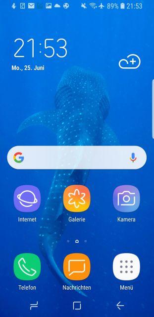 App Symbole sehr groß Galaxy Note 9