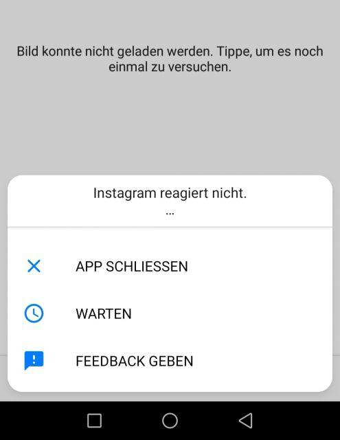 Instagram reagiert nicht - App schließen