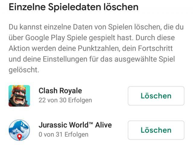 Google Play Spiele Spielstände löschen