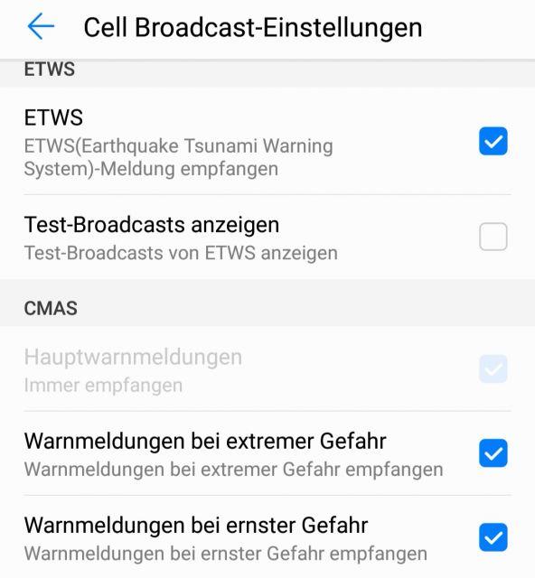 Cell broadcast deaktivieren android 9